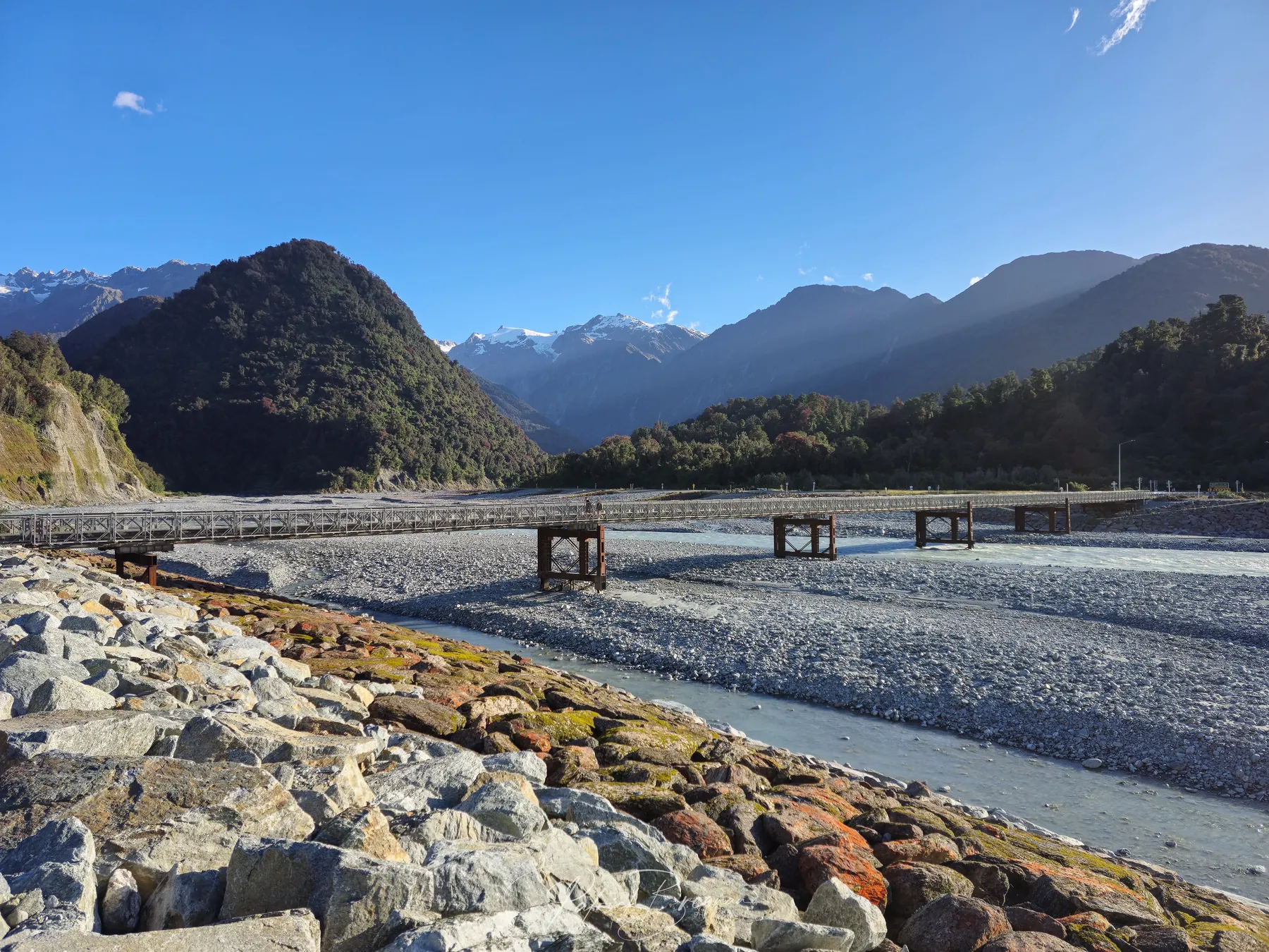 BMW R1250GSA in the foothills of the Southern Alps in New Zealand